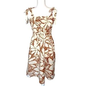 Nicole Miller Floral Sundress Dress Women Size Small 100% Linen